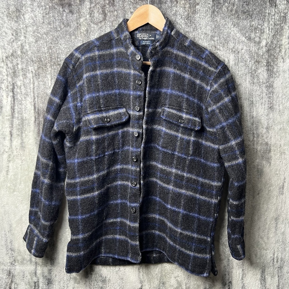 Vintage Polo Ralph Lauren Men's L Rupert 100%‎ Wool Jacket Shirt Coat Shacket
